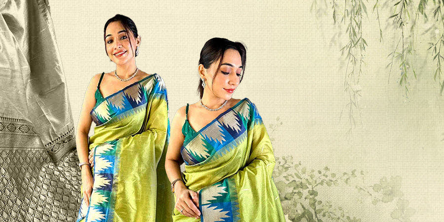 Elegant Banarasi Saree draping for wedding