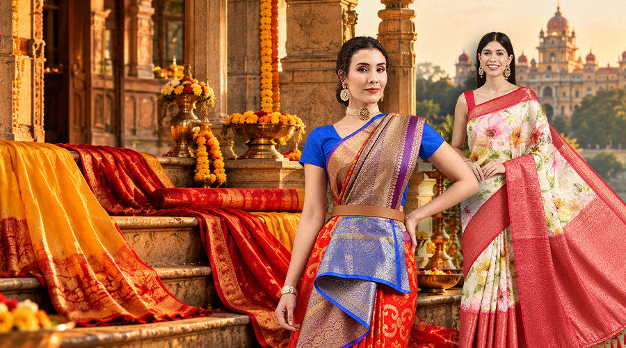 9 Red & Yellow Sarees for Karnataka Rajyotsava 2026