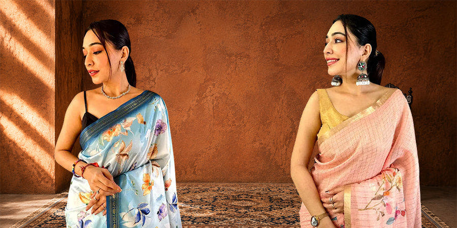9 Floral Print Sarees for Effortless Everyday Elegance