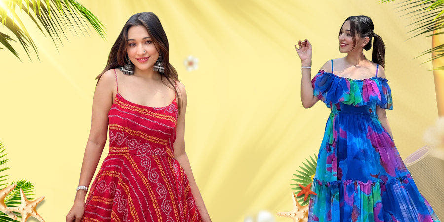 Vibrant floral Indian summer dresses with colorful patterns