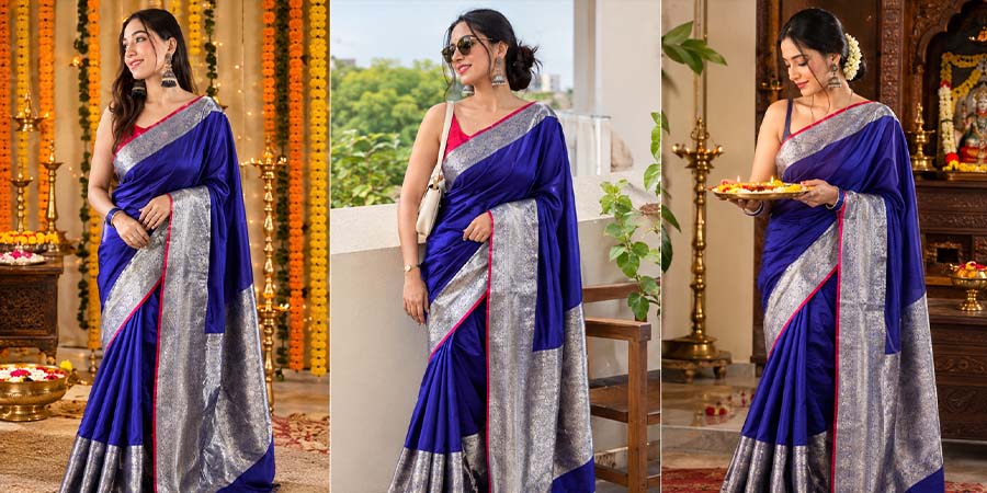 How to Style One Heavy Silk Saree in 3 Different Ways
