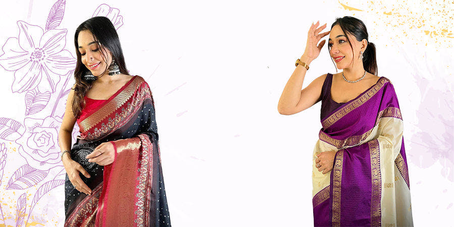 Elegant wedding guest saree styles