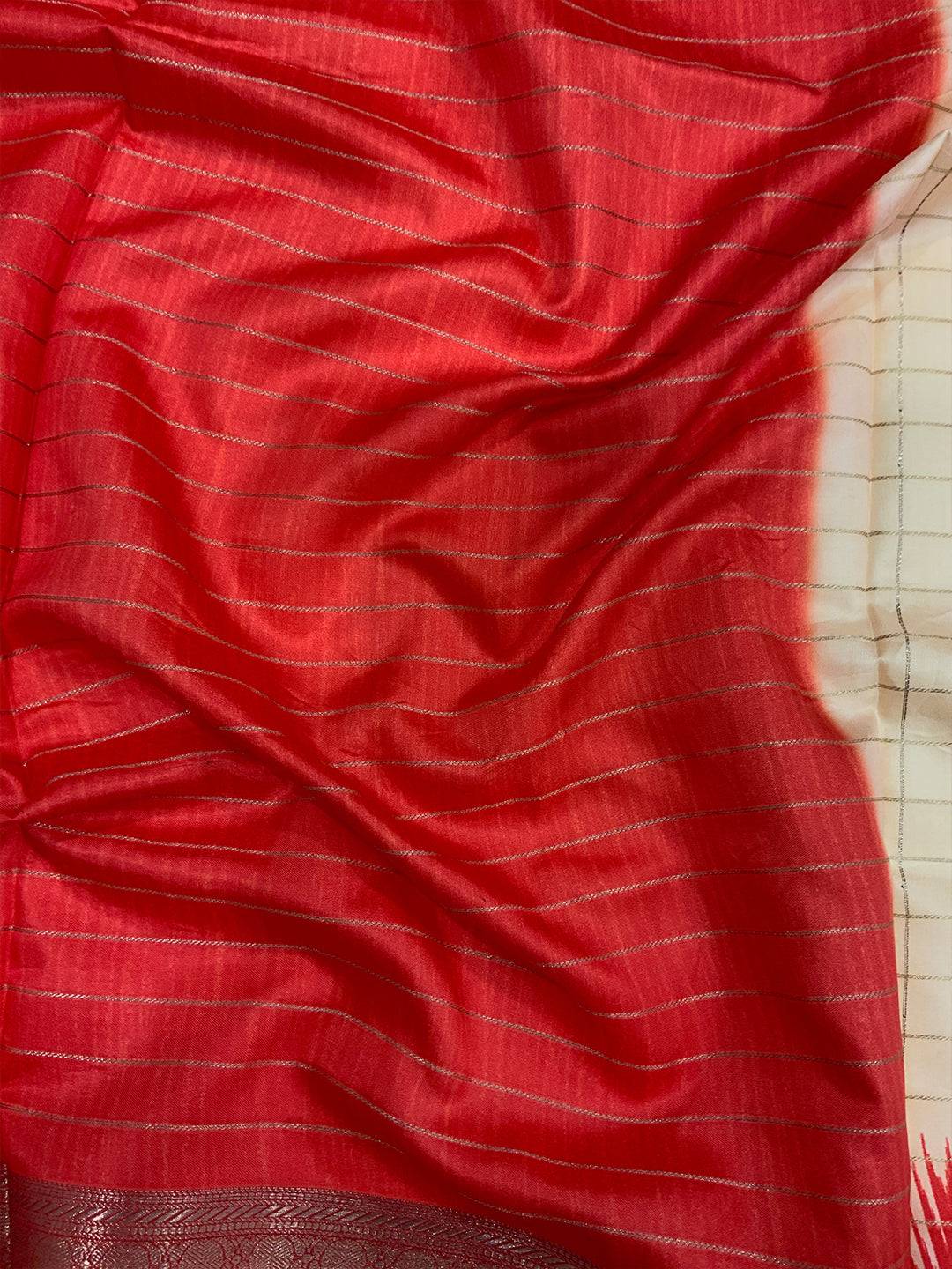 Artistic Soft Silk Satin Chex Saree
