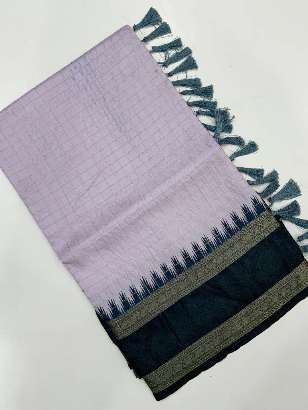 Regal Soft Silk Satin Chex Saree