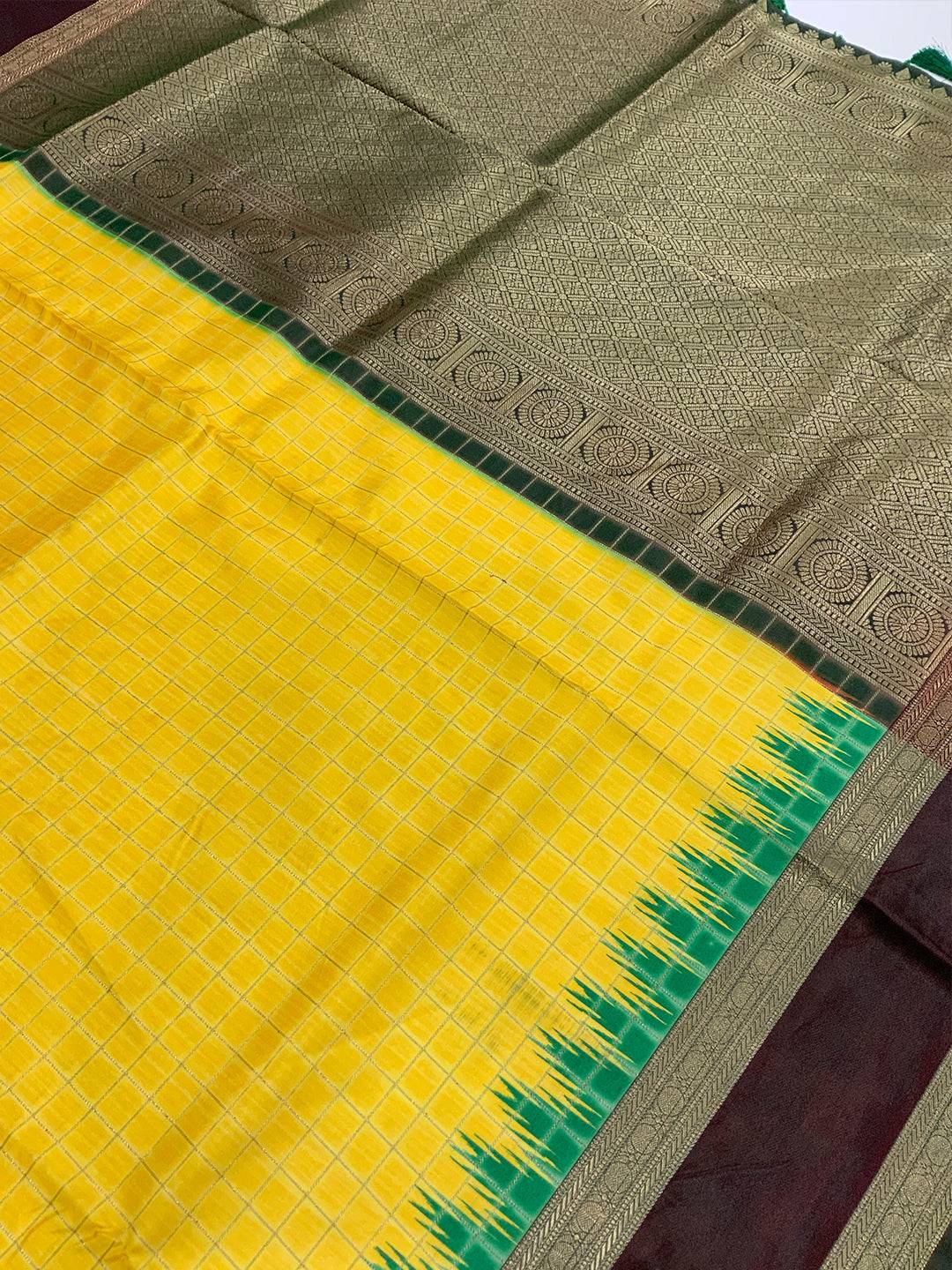 Opulent Soft Silk Satin Chex Saree