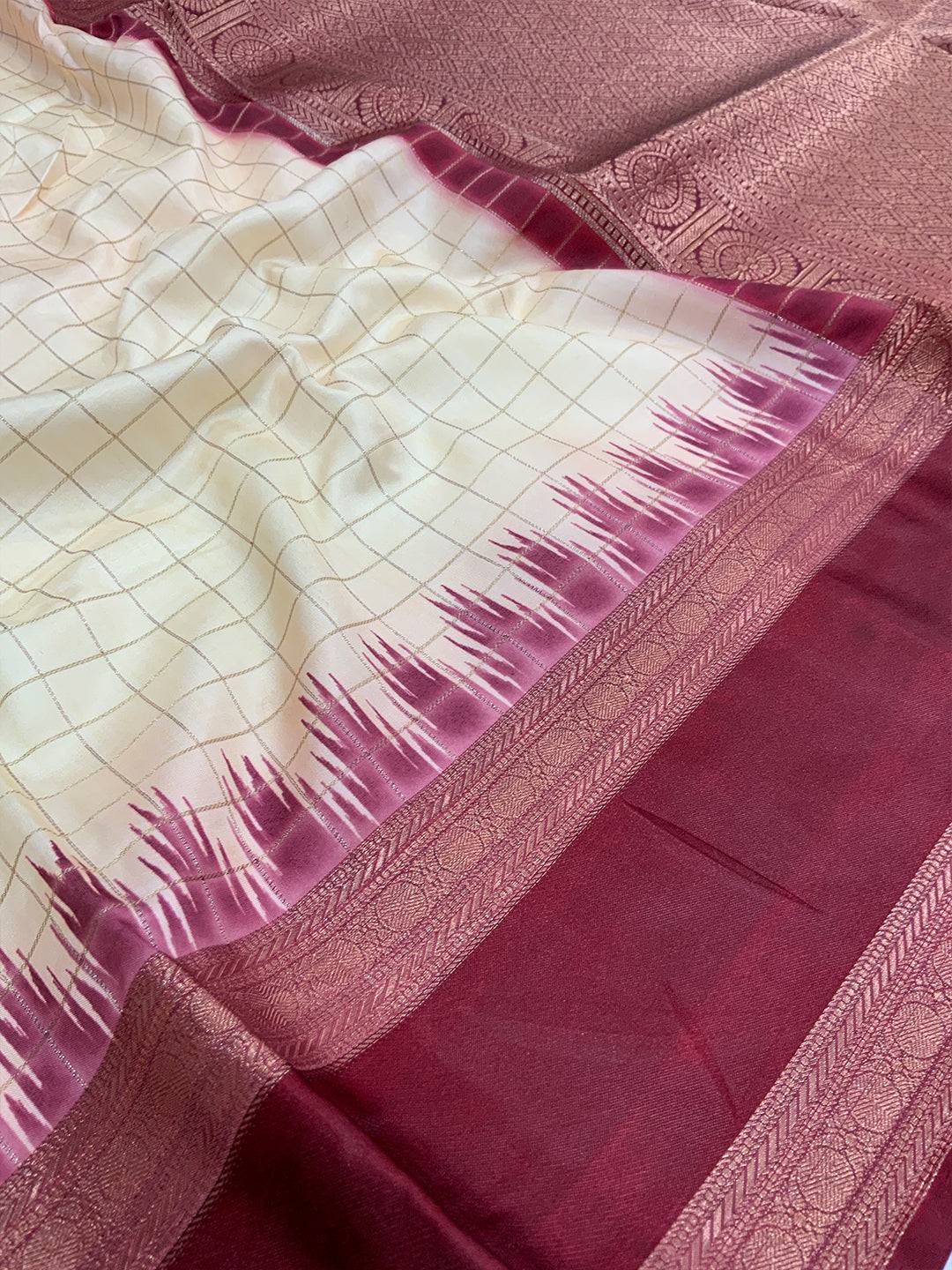 Radiant Soft Silk Satin Chex Saree