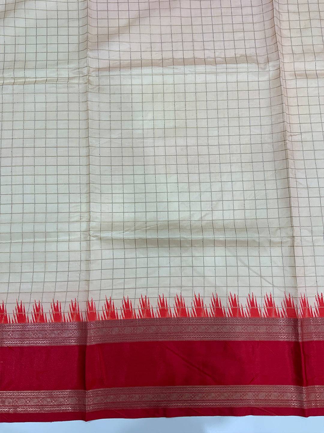 Artistic Soft Silk Satin Chex Saree