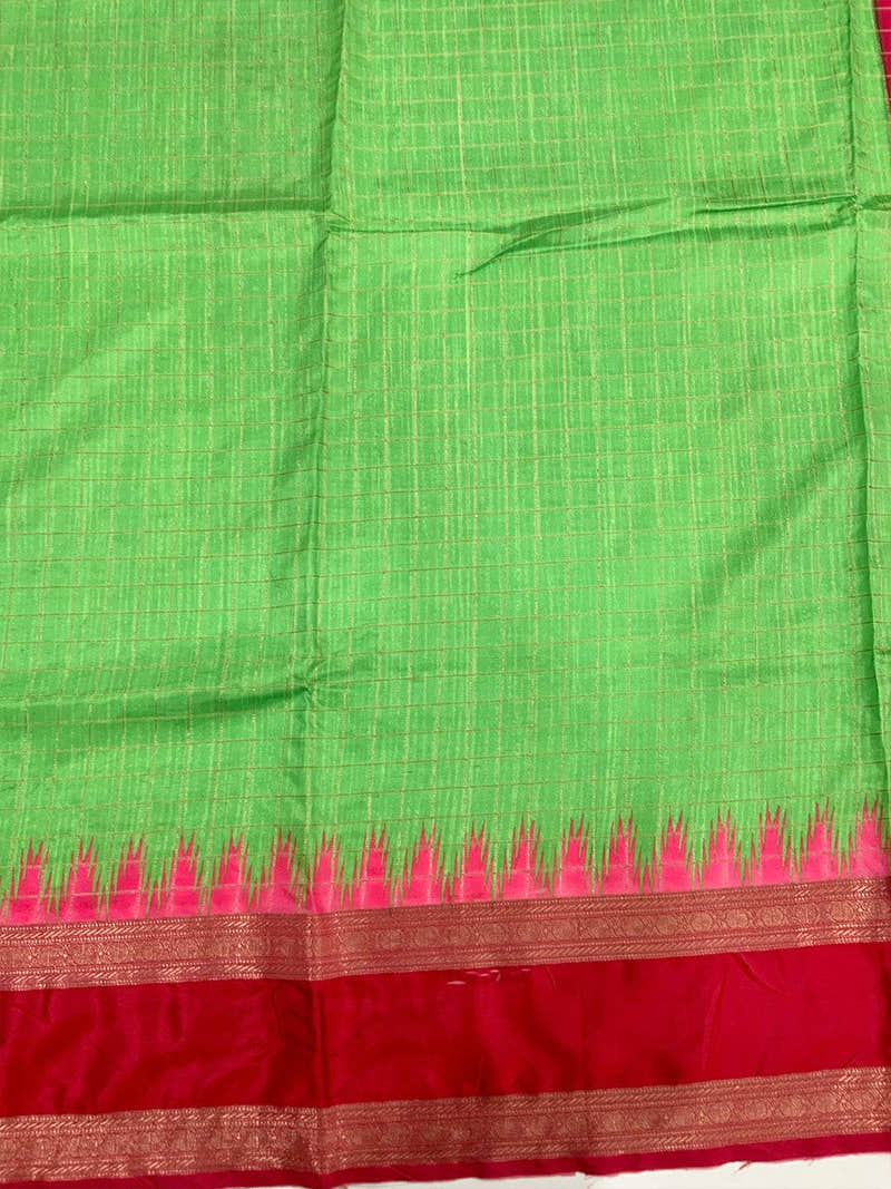 Heritage Soft Silk Satin Chex Saree