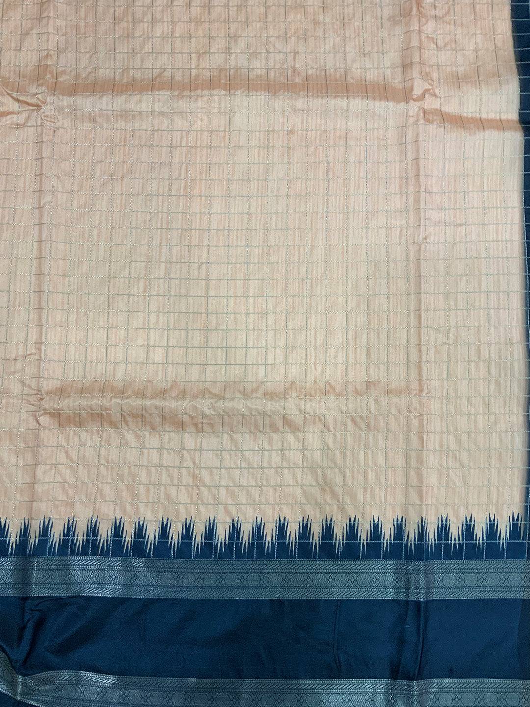 Graceful Soft Silk Satin Chex Saree