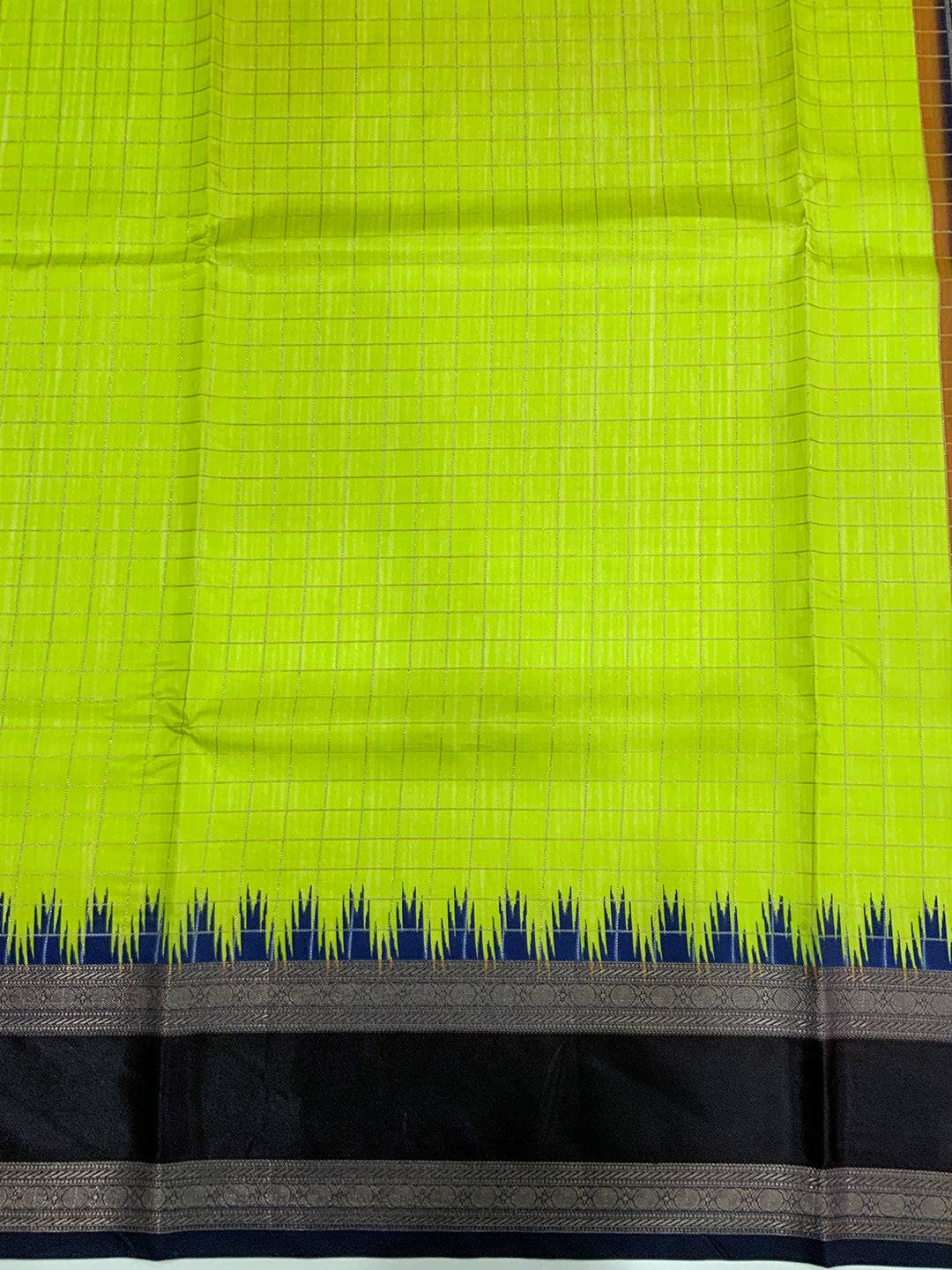 Ethereal Soft Silk Satin Chex Saree