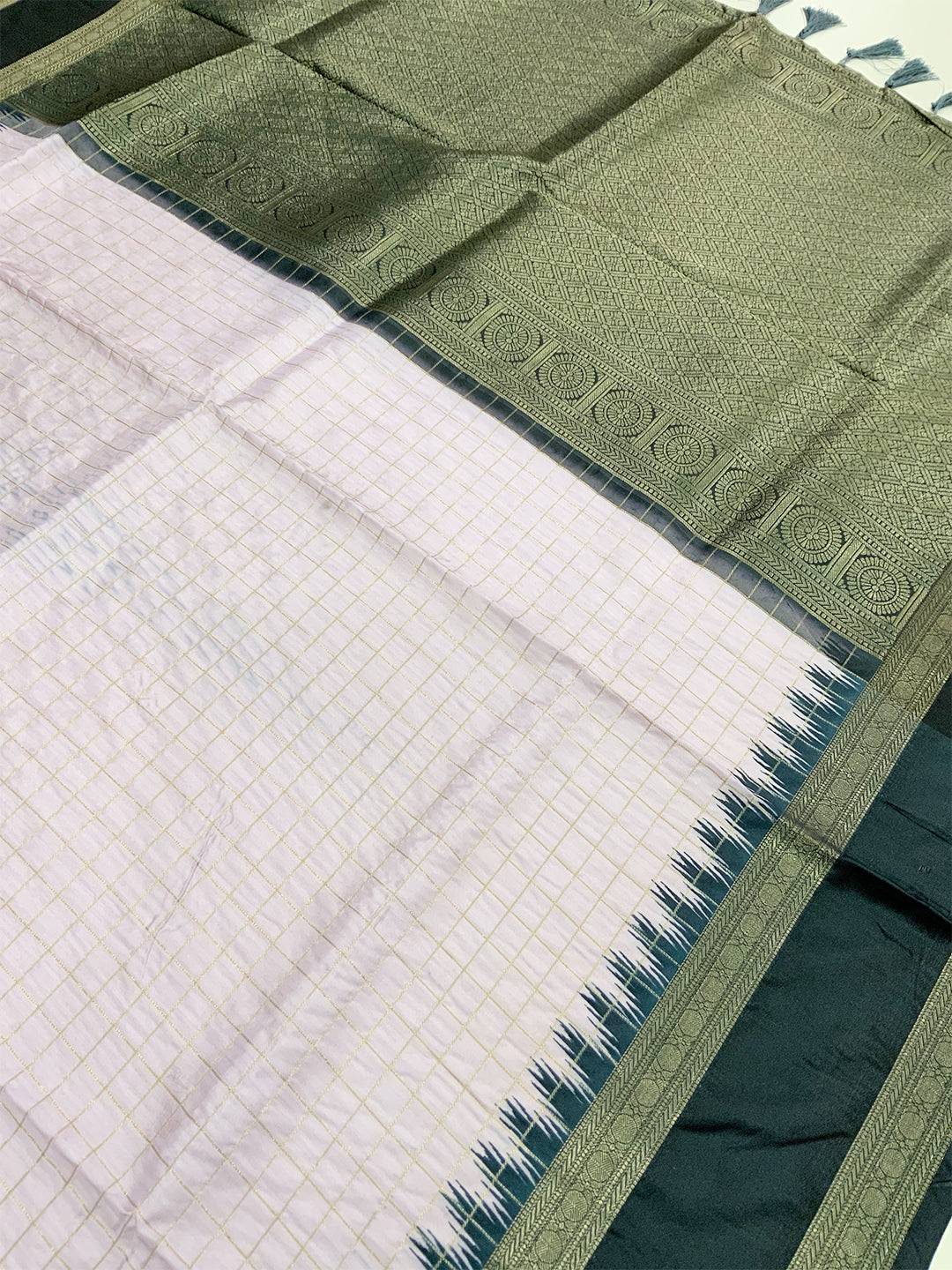 Regal Soft Silk Satin Chex Saree