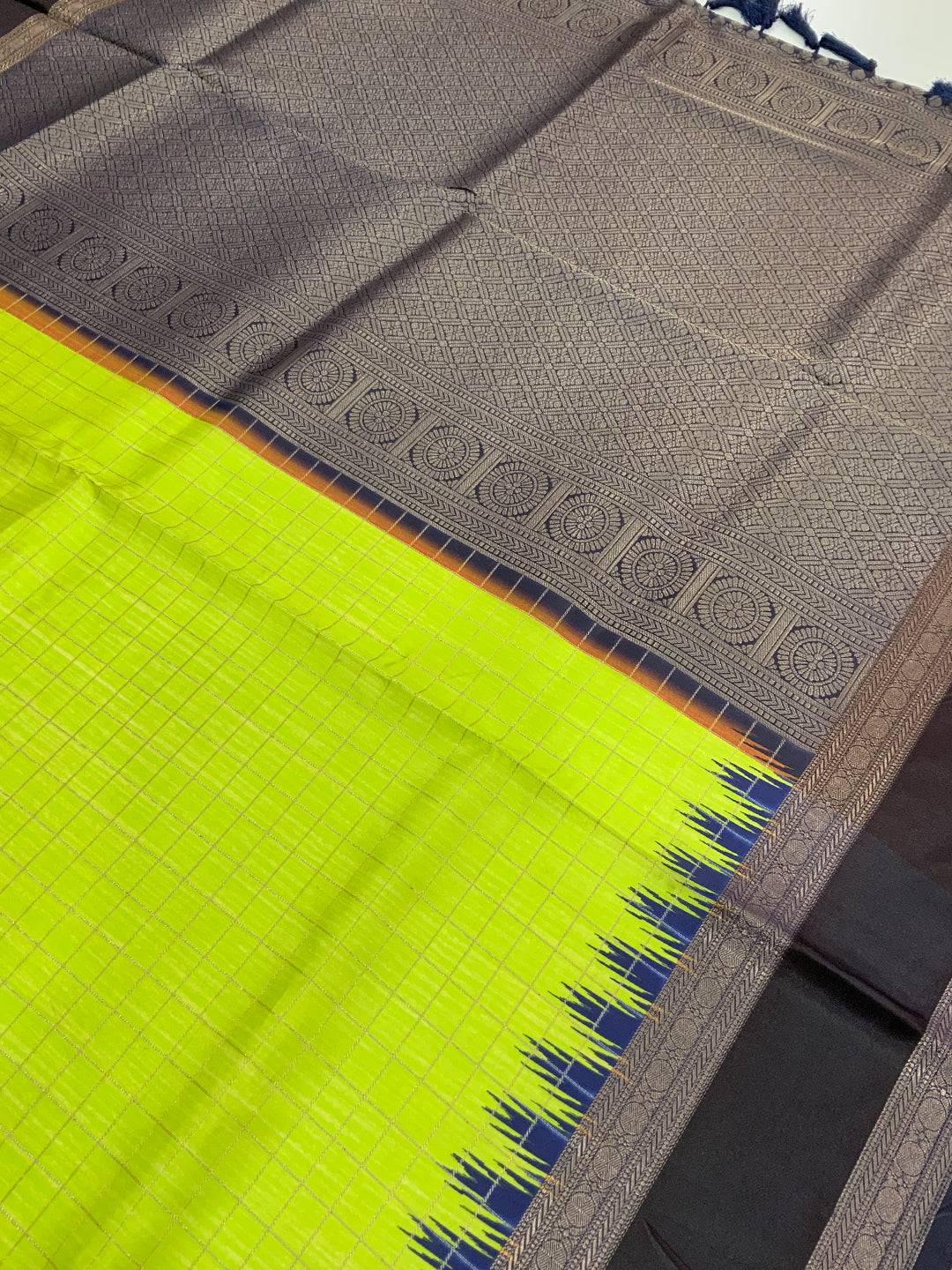 Ethereal Soft Silk Satin Chex Saree