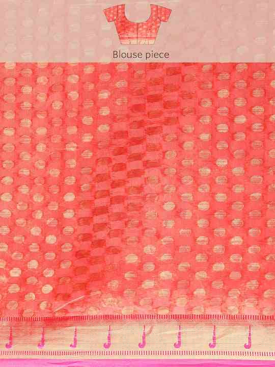 Wine Colour Pure Organza Banarasi Zari Print Saree