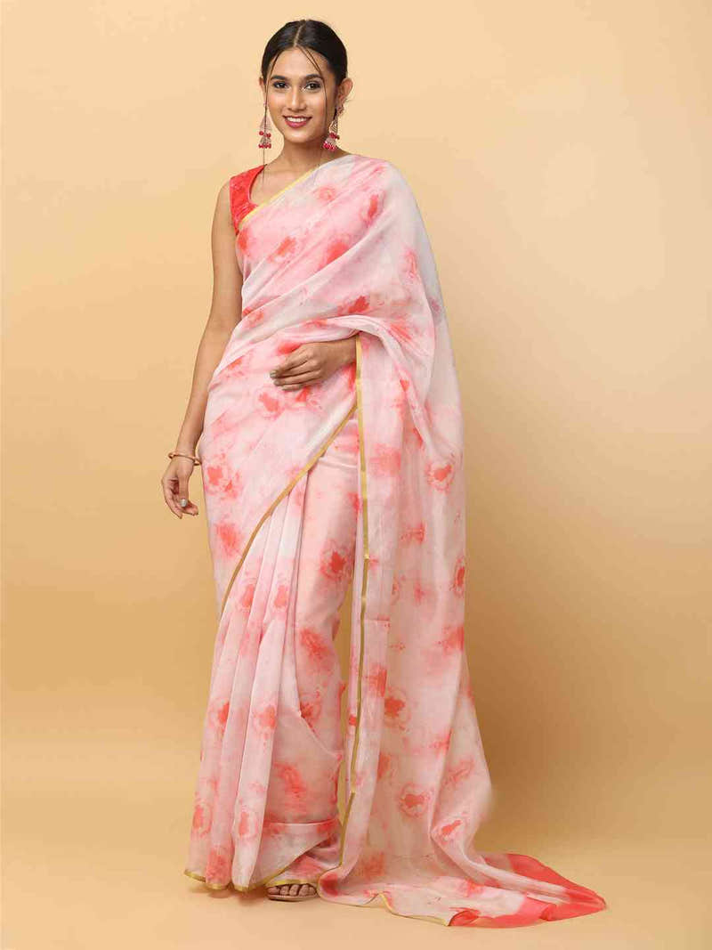 Exclusive Batik Print Chanderi Silk Design Saree