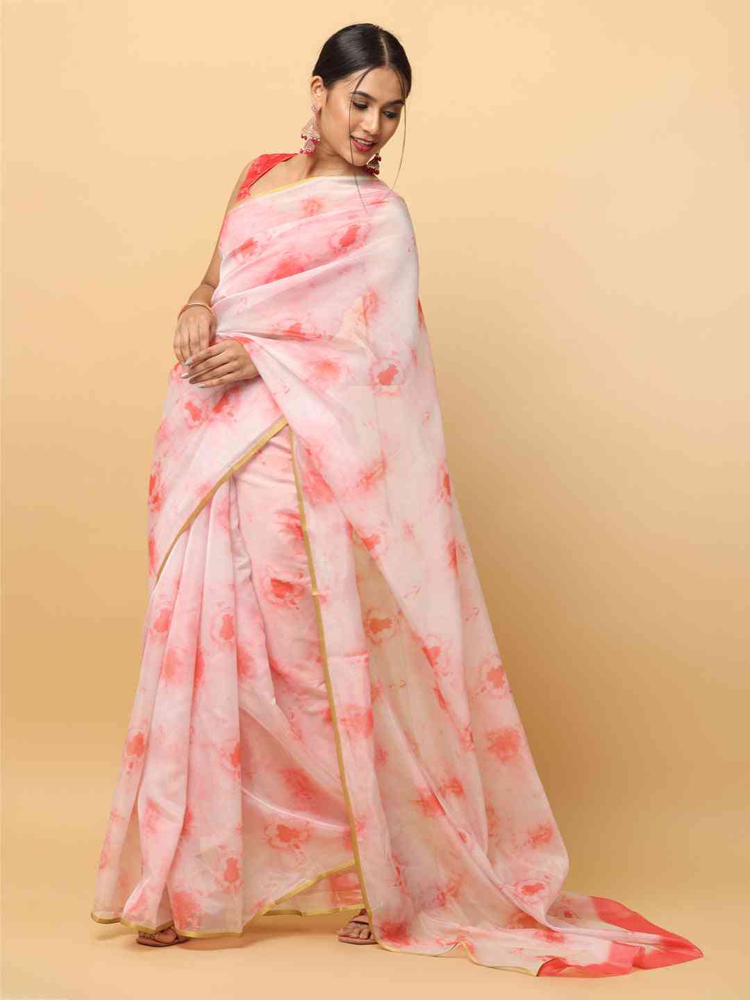 Batik Print Chanderi Silk Designer Saree