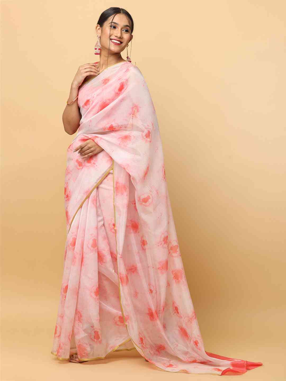 Batik Print Chanderi Silk Designer Saree