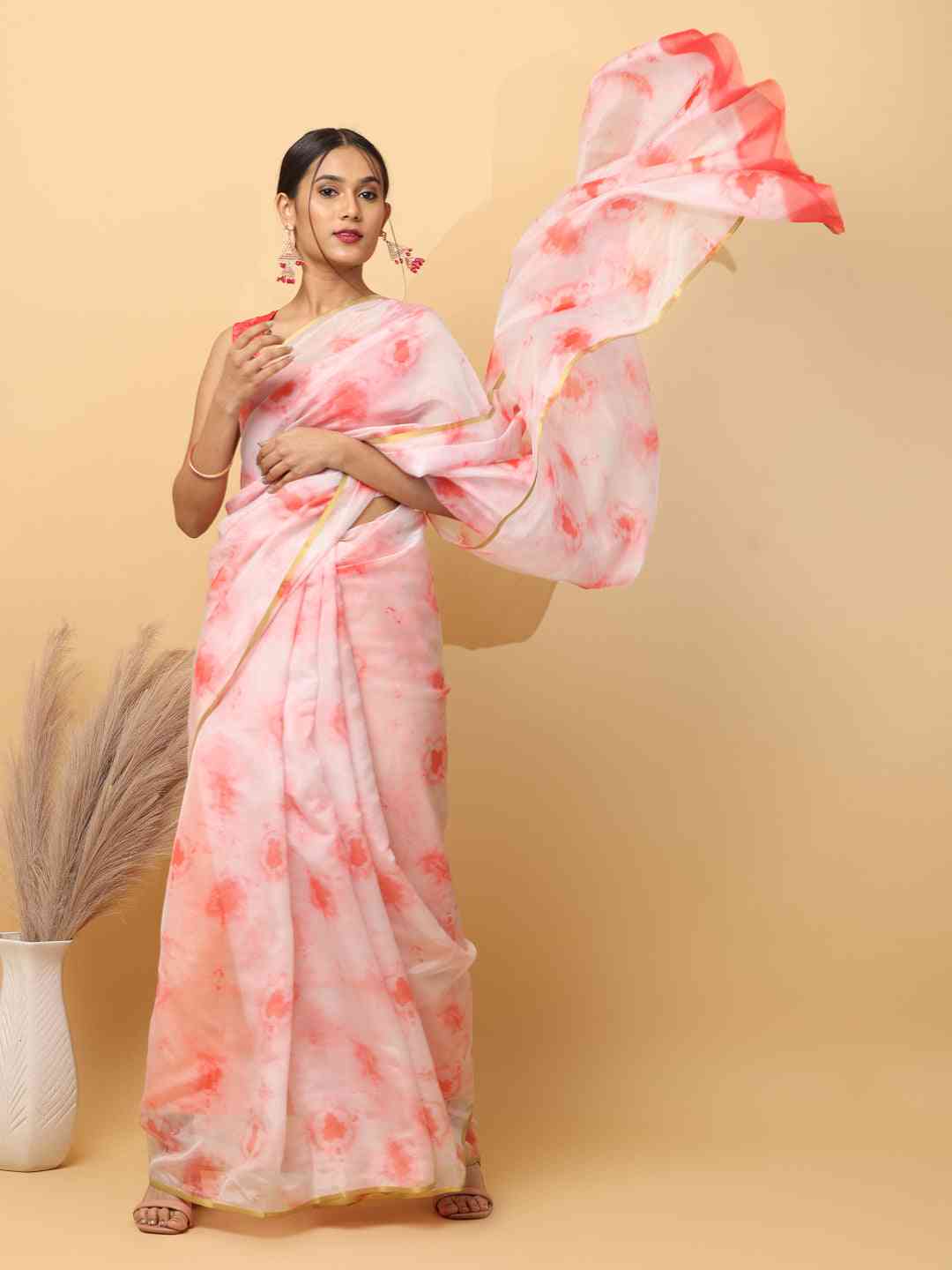 Batik Print Chanderi Silk Designer Saree