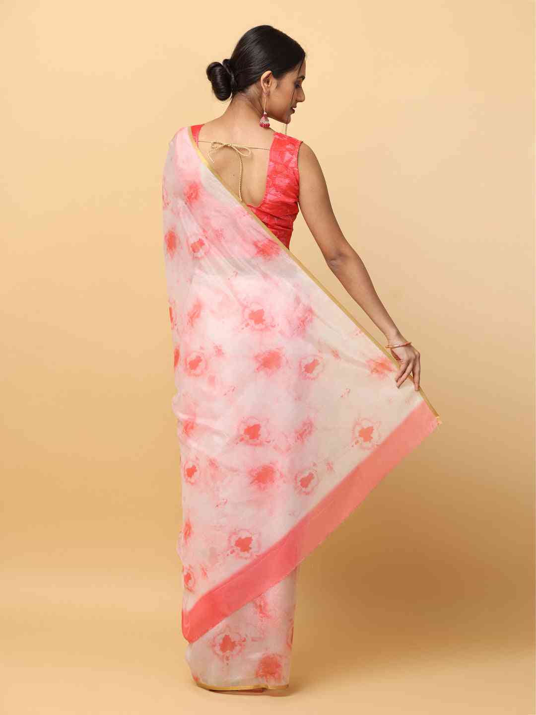 Batik Print Chanderi Silk Designer Saree