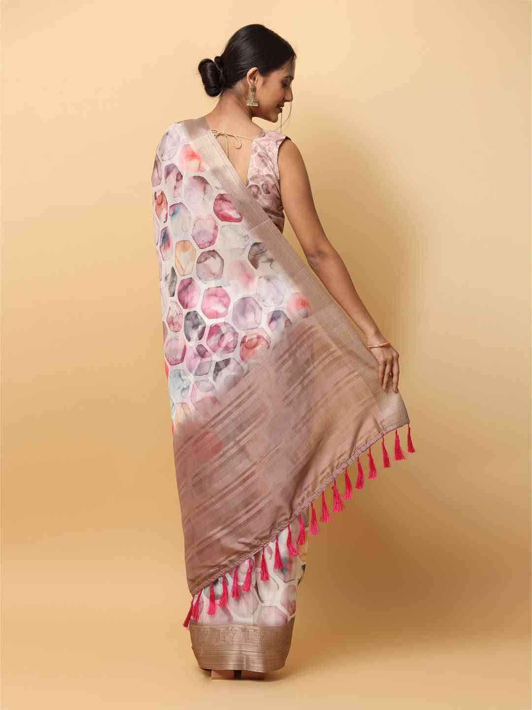 Soft Orgenza With Digital Print Party Wear Saree