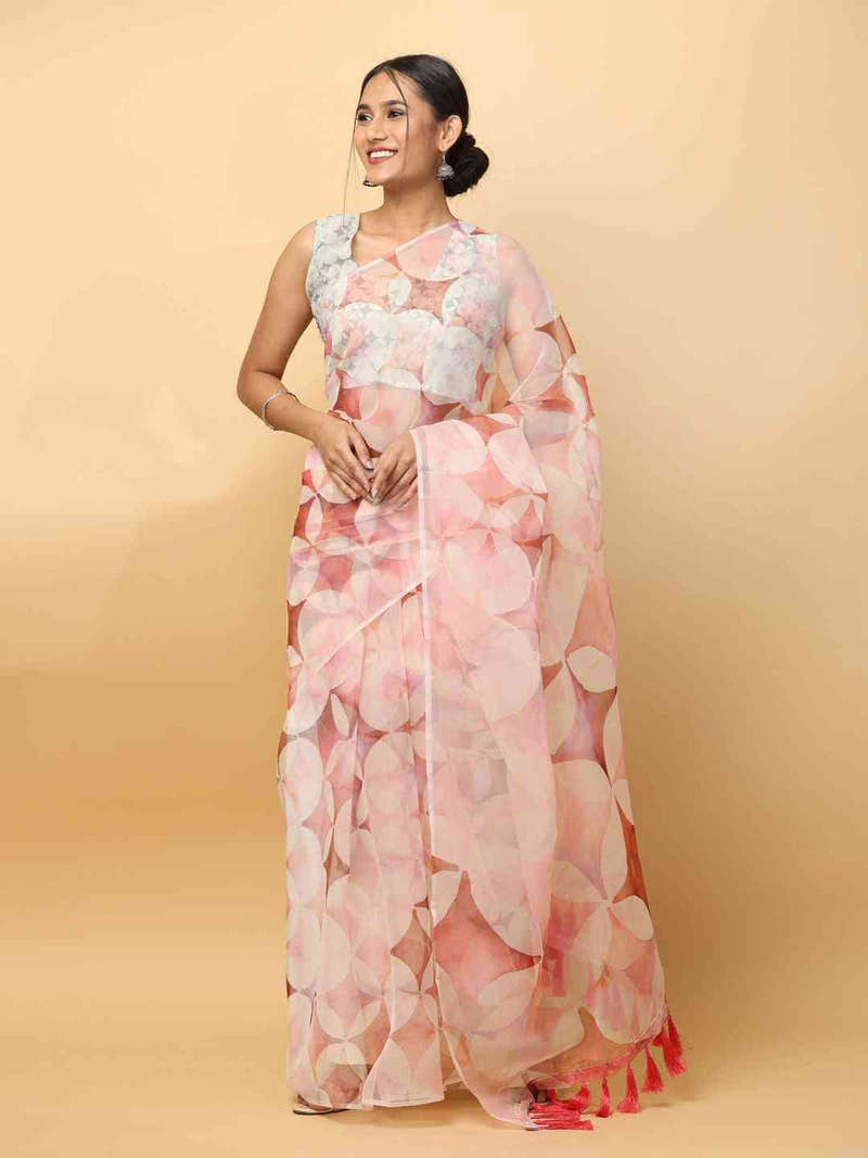 Soft Organza Digital Print Party Wear Saree