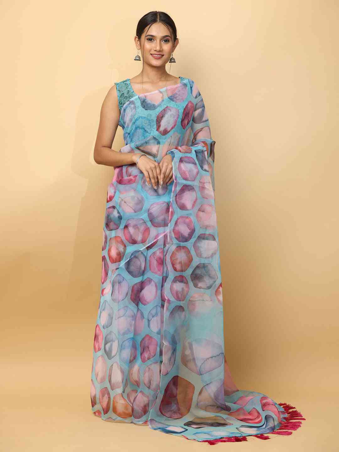 Soft Orgenza Digital Print Party Wear Saree