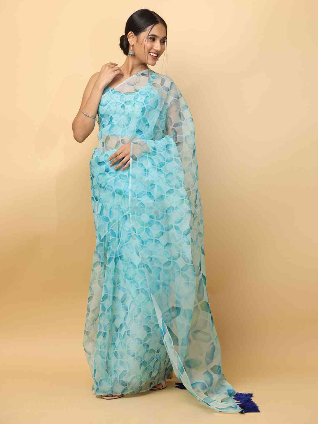 Soft Orgenza Digital Print Party Wear Saree