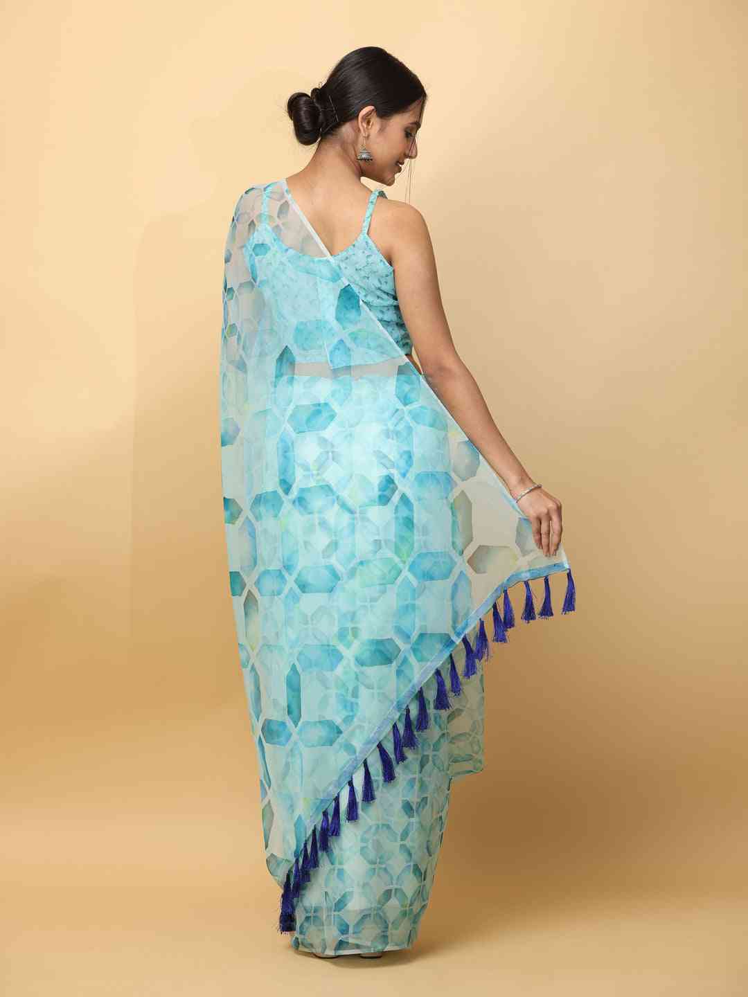 Soft Orgenza Digital Print Party Wear Saree