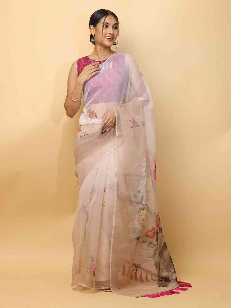 Soft Orgenza Digital Print Party Wear Saree