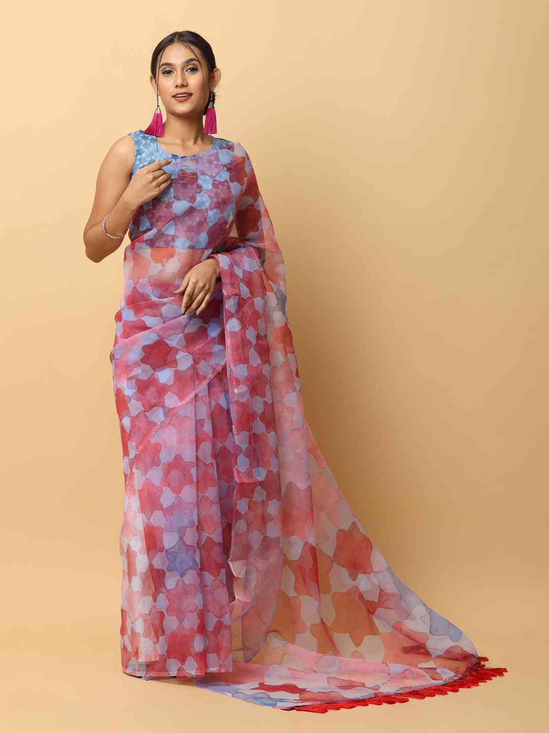 Soft Orgenza Digital Print Party Wear Saree