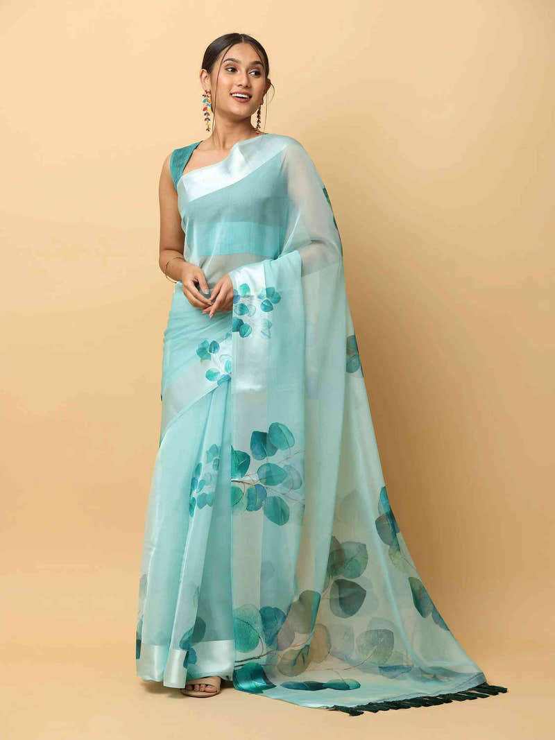 Soft Organza Digital Print Party Wear Saree