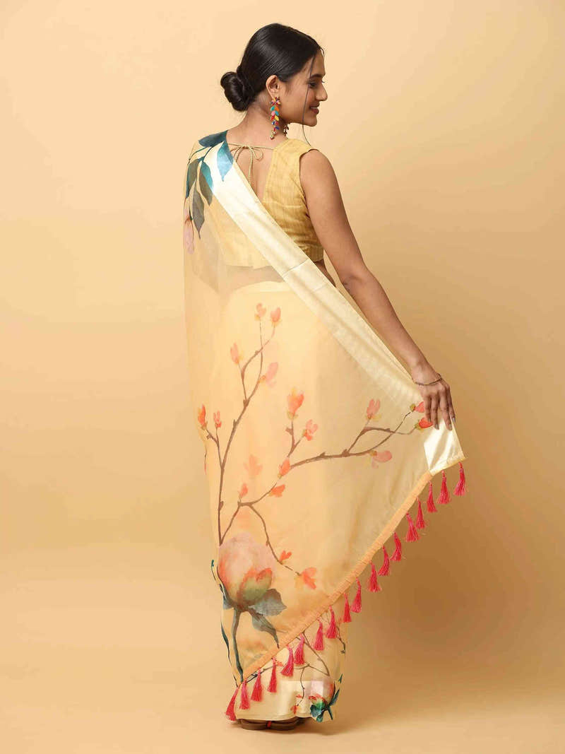 Soft Organza Digital Print Party Wear Saree