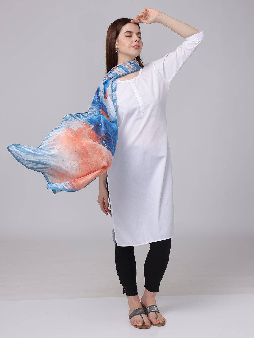 Stylish vibrant abstract patterned scarf with artistic design