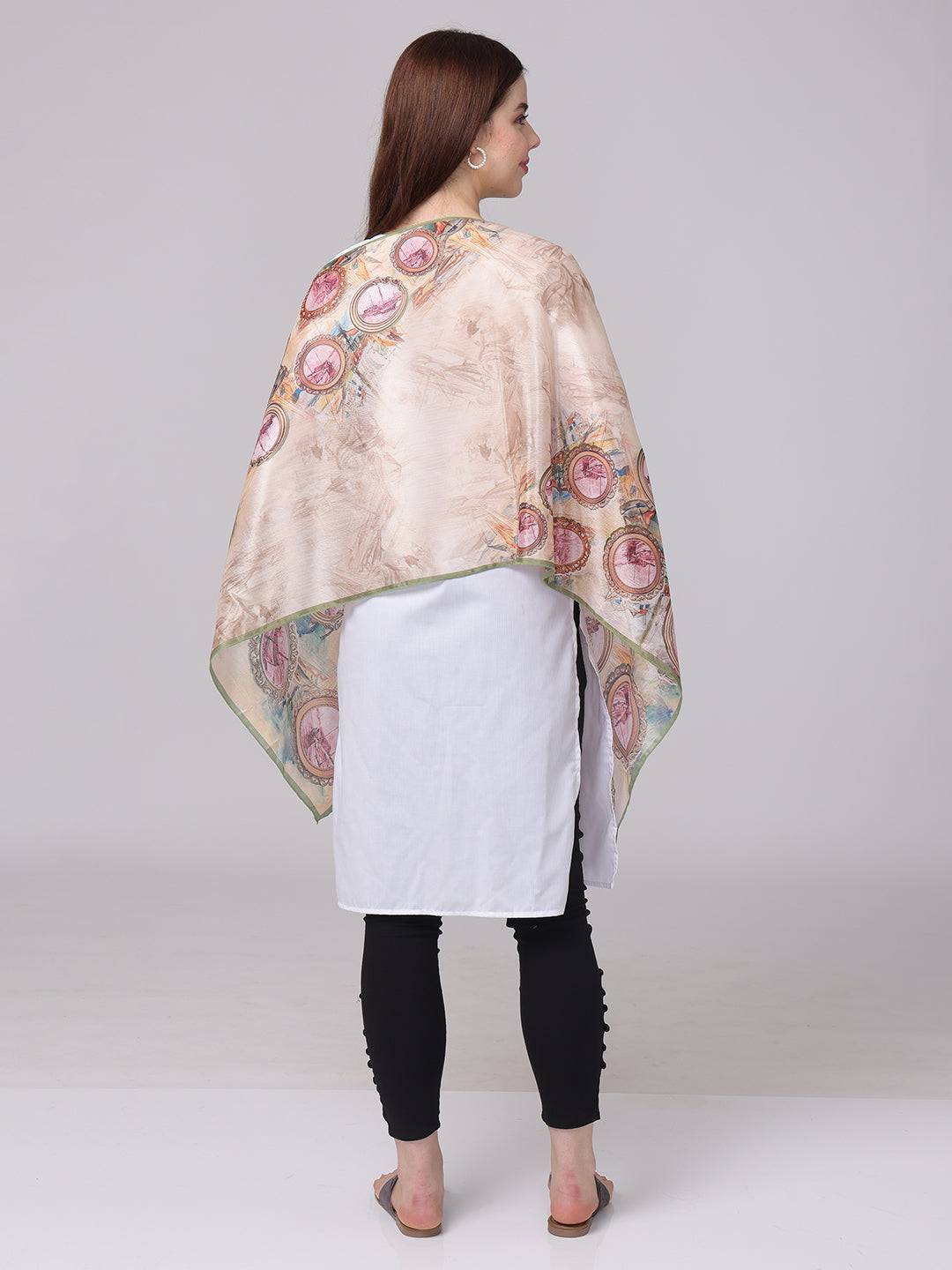 Back view of Retro Grace Frame Scarf