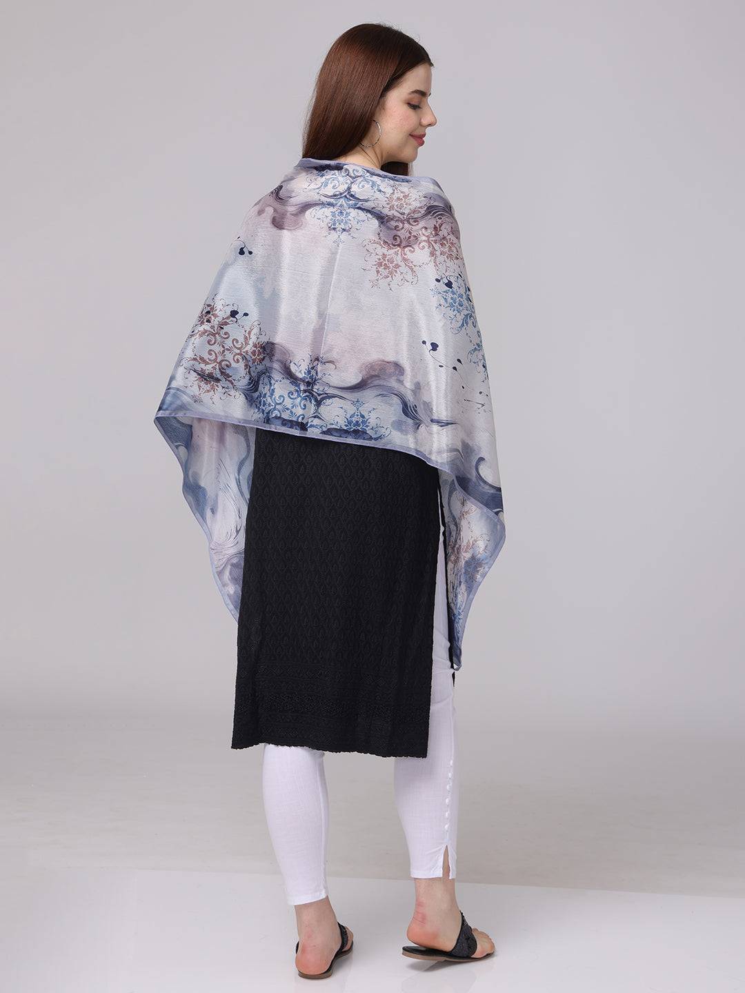 Elegant Swirls And Floral Design Scarf