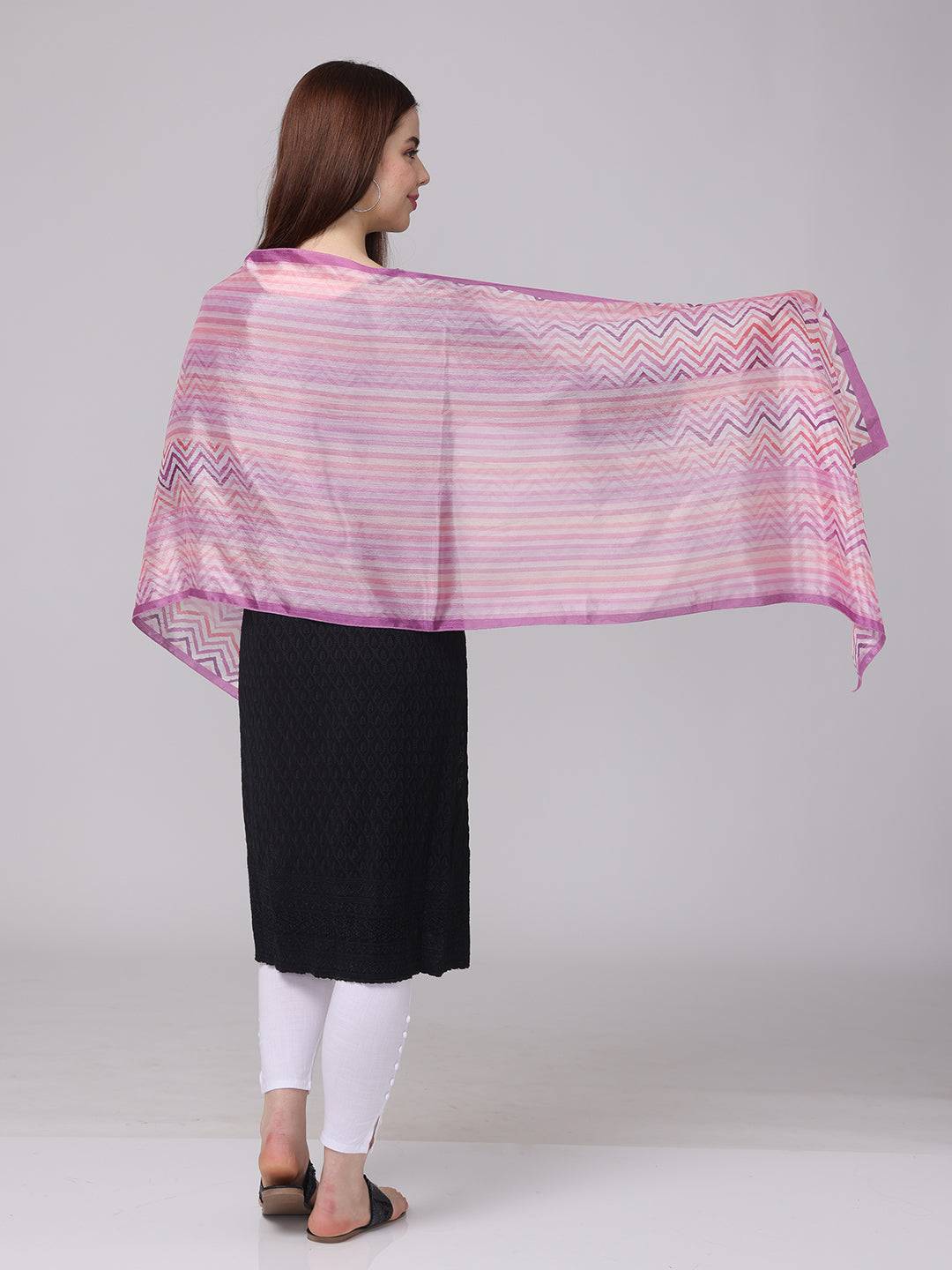 Vibrant Pink Chevron Stripes Scarf