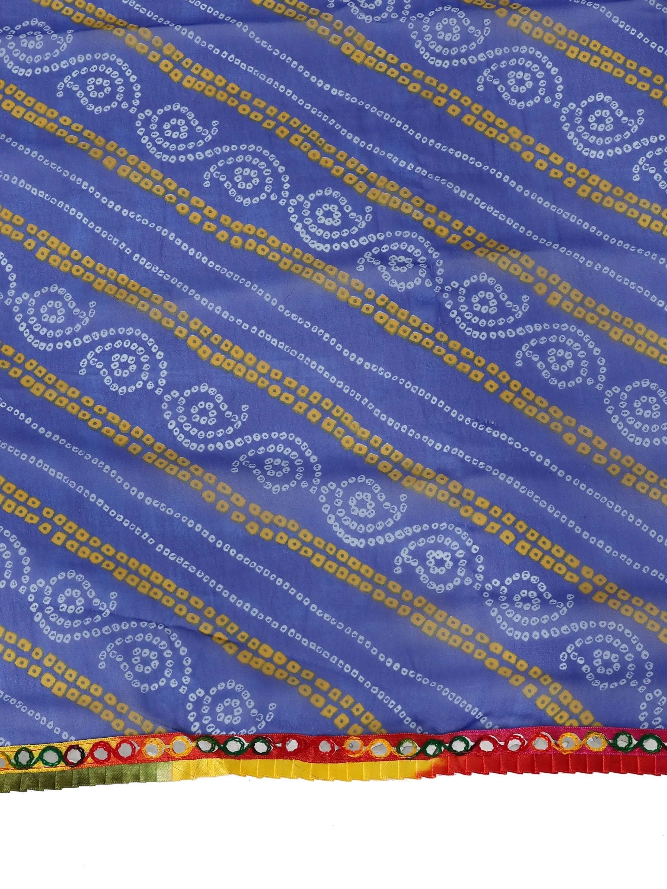 Soft Georgette Bandhej Print Ruffle Party Wear Saree