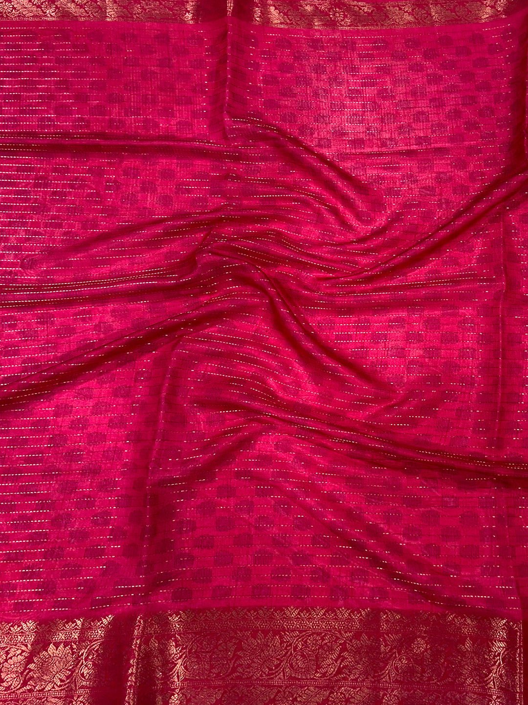 Pink Dola Silk Bird Print Saree