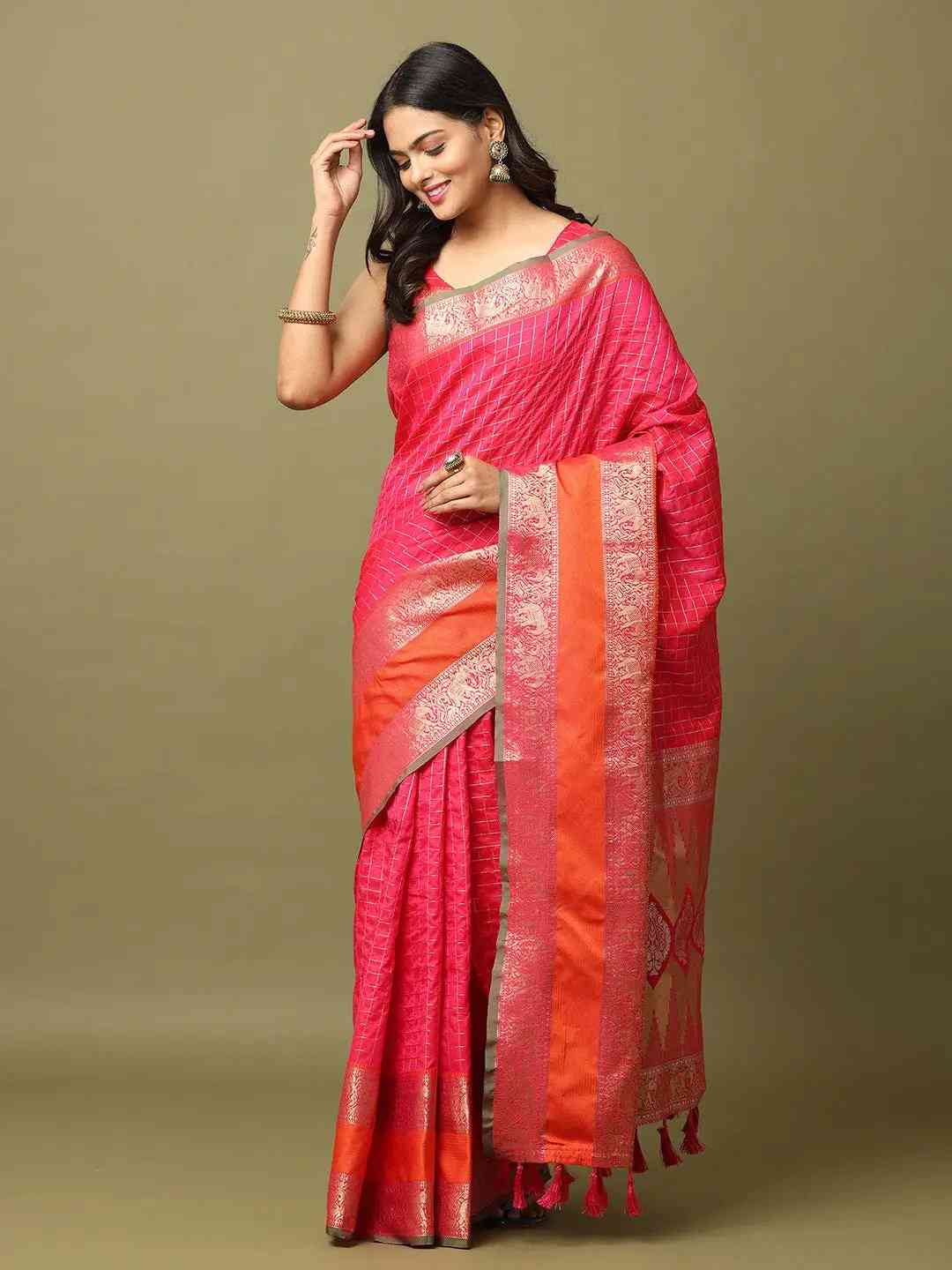 Elegant Soft Silk Zari Kanchi Banarasi Saree