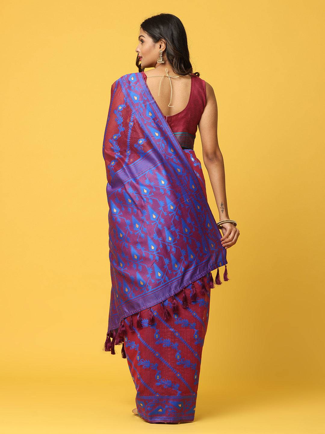 Dhakai Jamdani Cotton Silk Saree