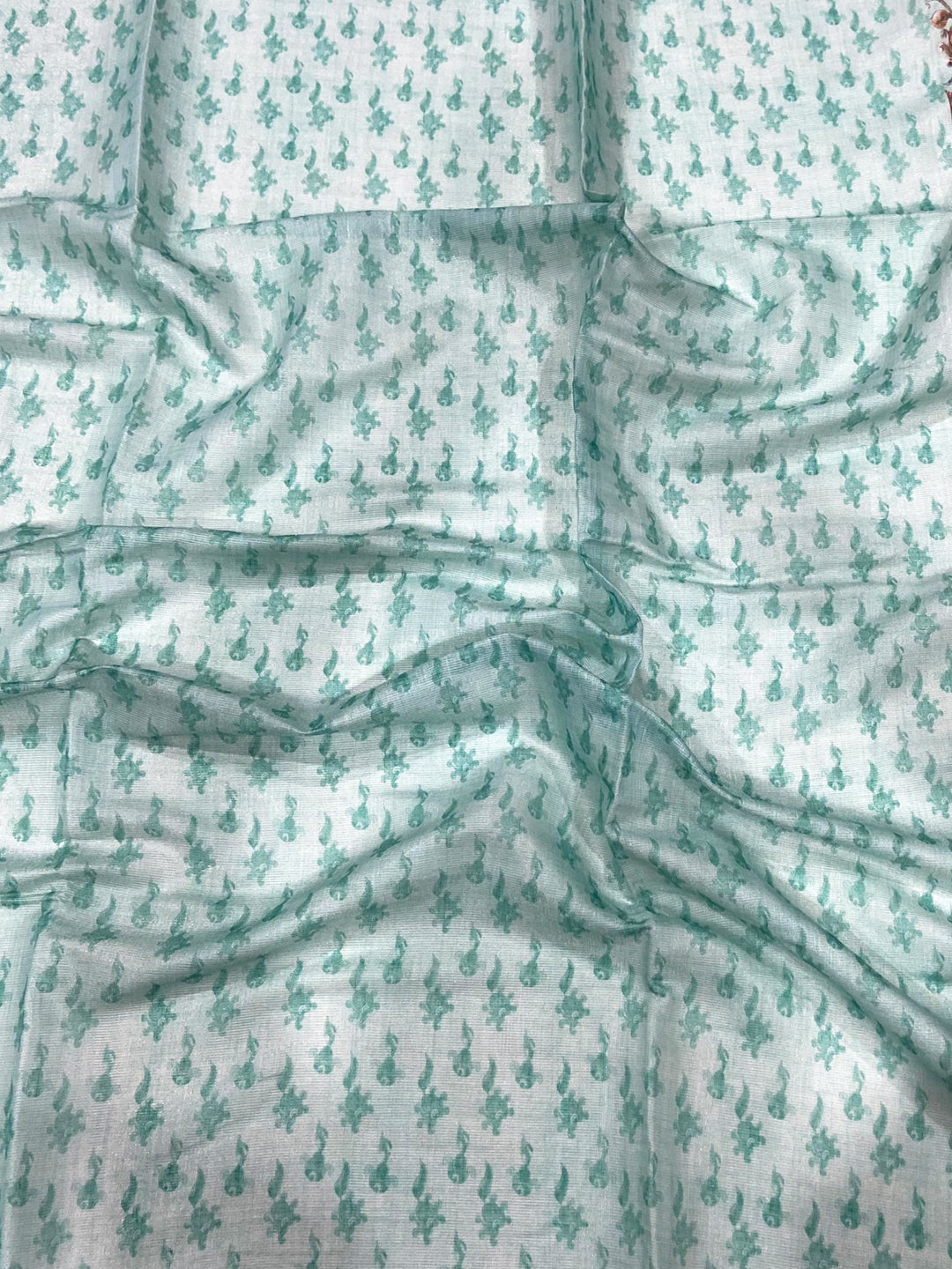 Light Blue Tussar Pashmina Kalamkari Saree