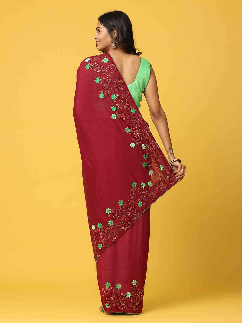 Exclusive Stone Work Party Wear Saree