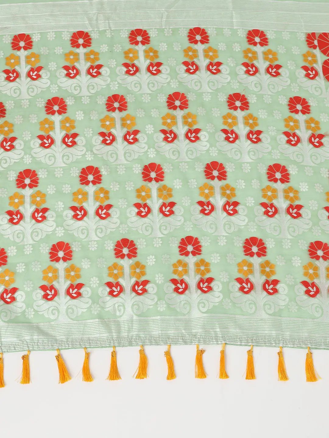 Dhakai Jamdani Cotton Silk Saree