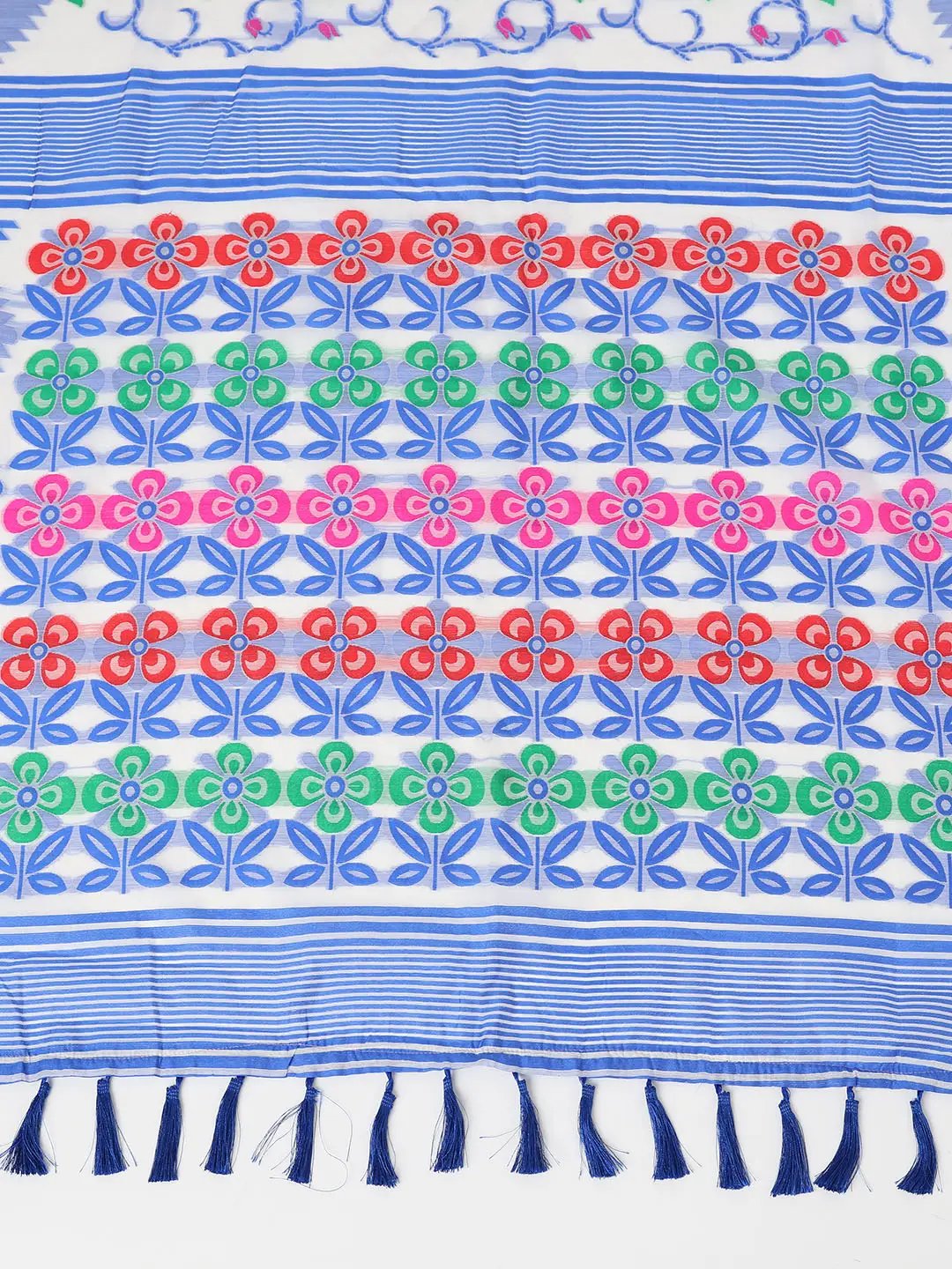 Dhakai Jamdani Cotton Silk Saree