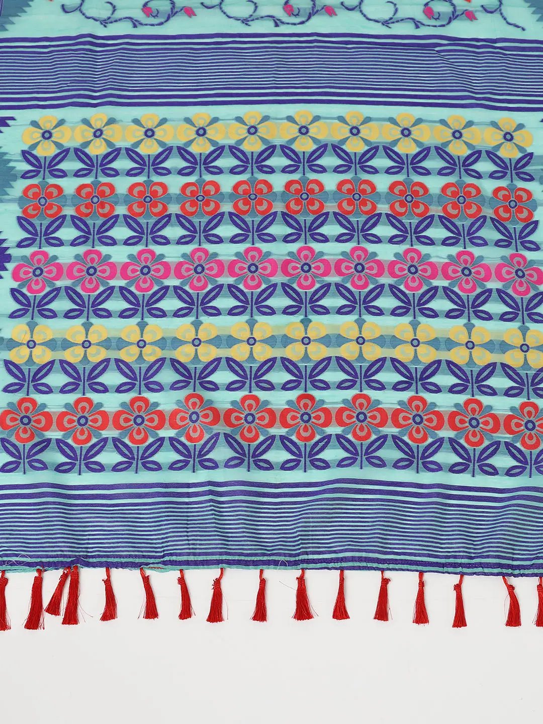 Dhakai Jamdani Cotton Silk Saree