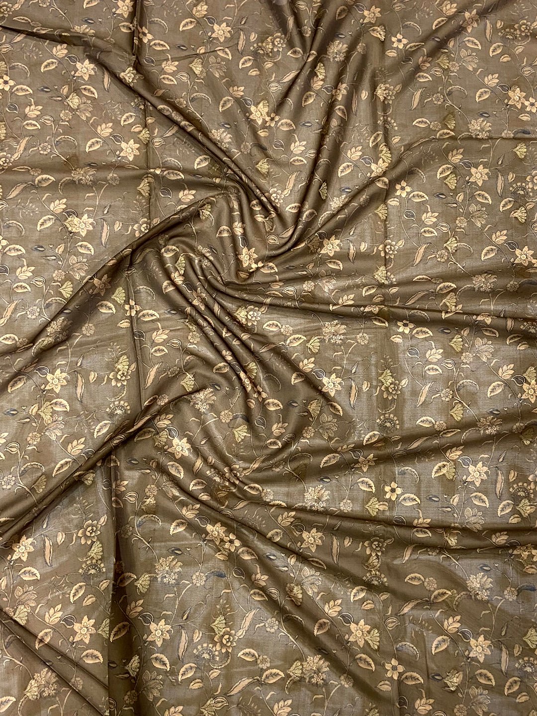 Olive Kalamkari Ombre Crepe Silk Saree