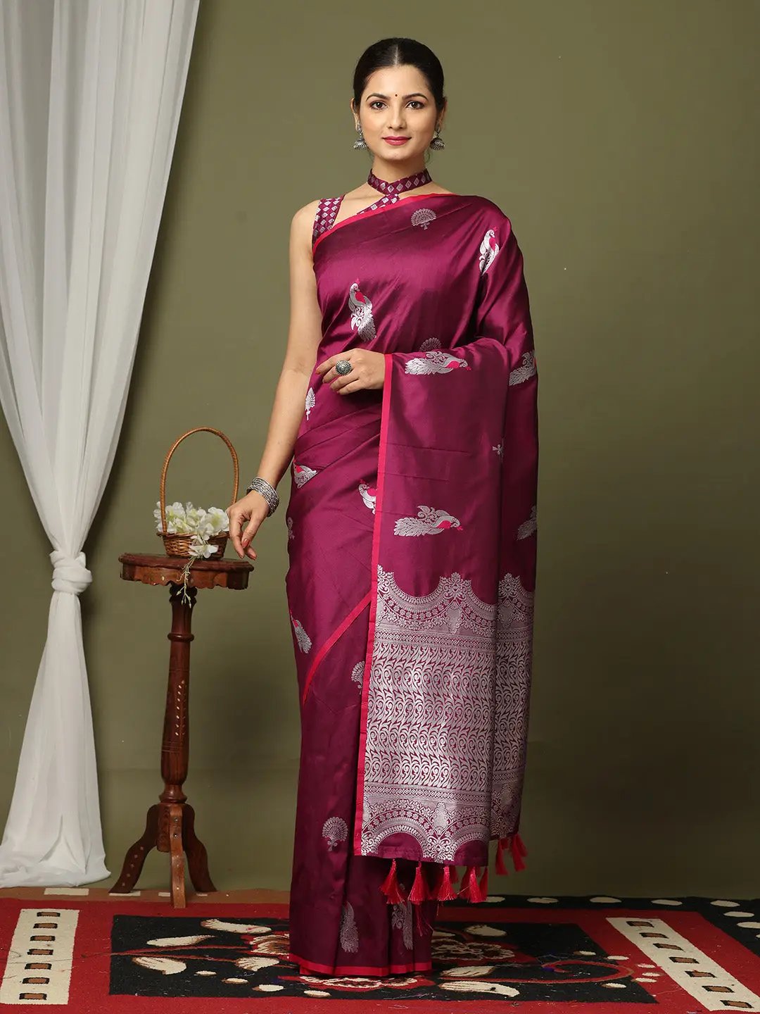Pure Banarasi Katan Silk Kanchi Zari Weaving Saree