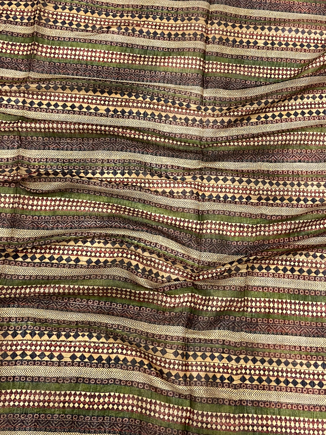 Swamp Green Zari Tussar Floral Saree