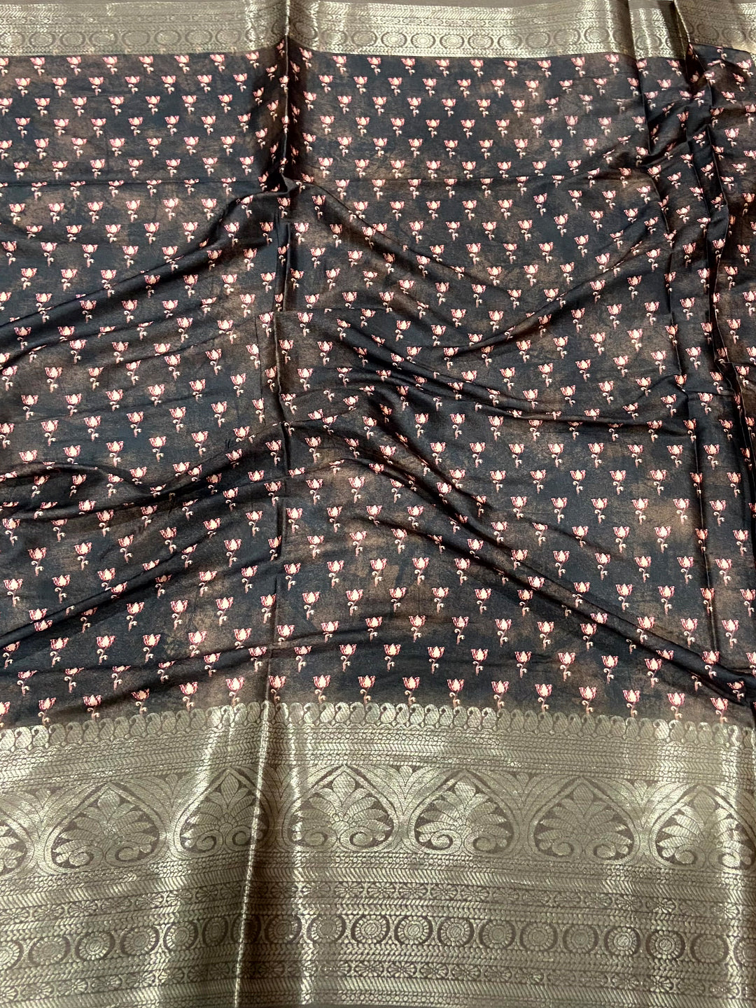 Soft Silk Kalamkari Print Saree In Peach