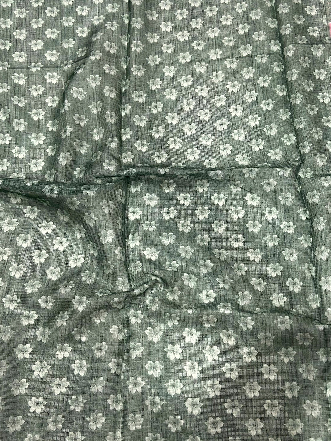 Mint Green Kota Doriya Floral Cut Work Saree