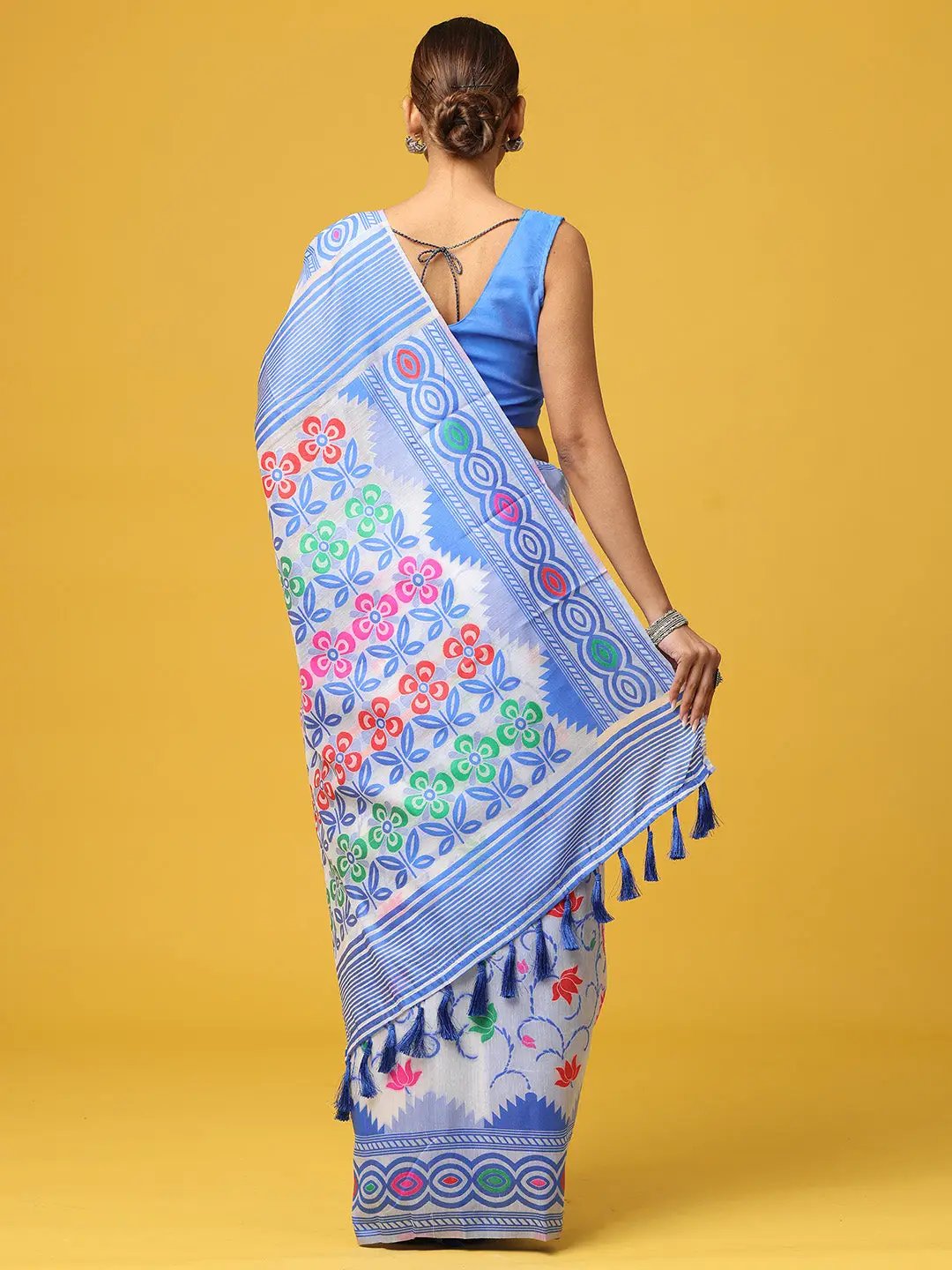 Dhakai Jamdani Cotton Silk Saree
